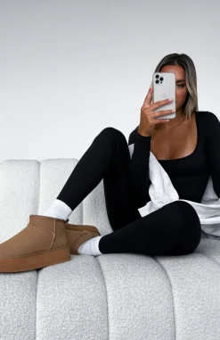 Boots | White Fox Boutique Jet Setter Platform Snug Boots Chestnut brown