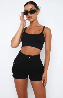 Shorts | White Fox Boutique Just A Friend Cargo Shorts black