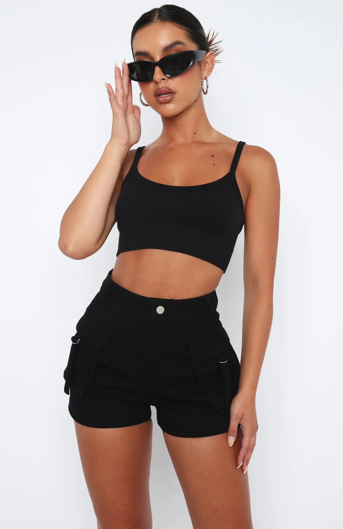 Shorts | White Fox Boutique Just A Friend Cargo Shorts black