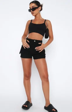 Shorts | White Fox Boutique Just A Friend Cargo Shorts black