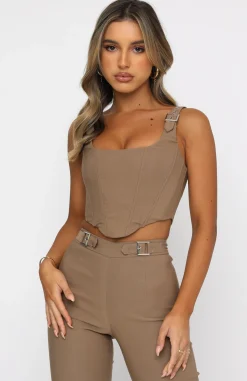Shirts & Blouses | White Fox Boutique Keep Me Close Bustier Mocha brown