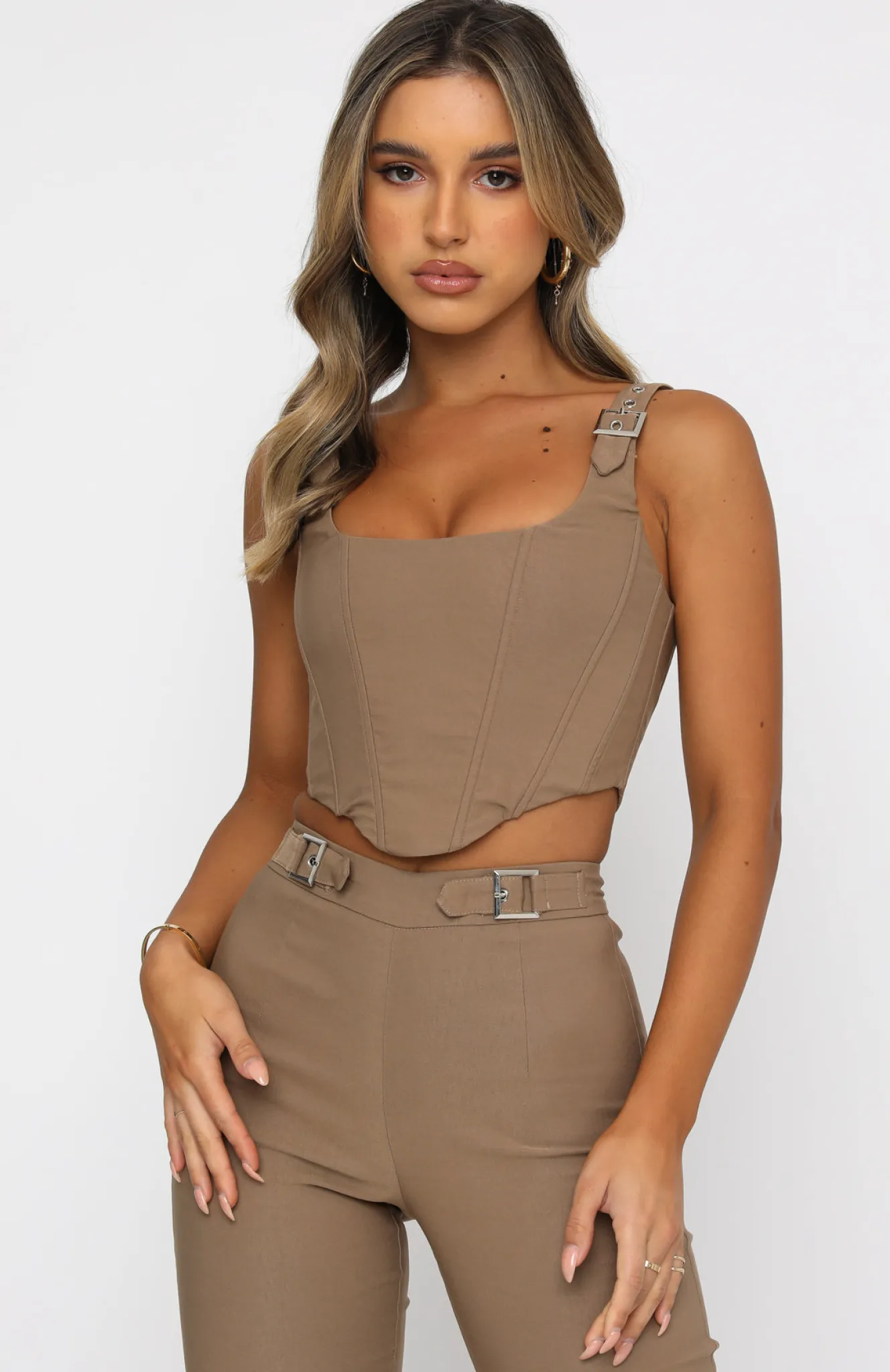 Shirts & Blouses | White Fox Boutique Keep Me Close Bustier Mocha brown