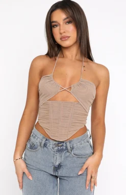 Shirts & Blouses | White Fox Boutique Keep Me Tame Bustier Dark nude