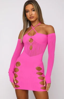 Restocked | White Fox Boutique Keep On Looking Mini Dress Hot pink
