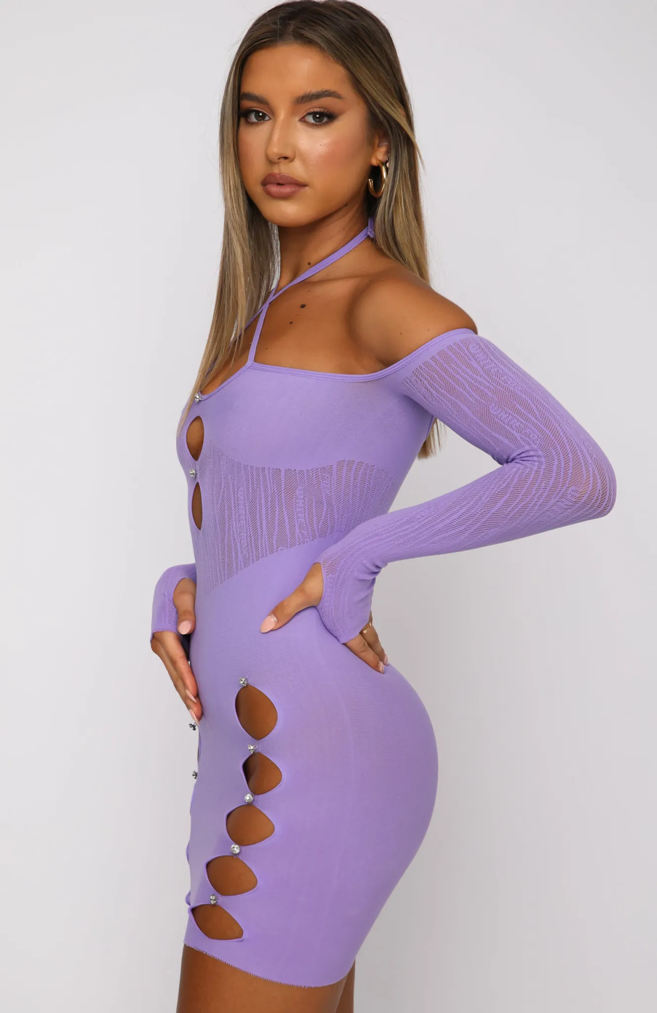 Restocked | White Fox Boutique Keep On Looking Mini Dress purple