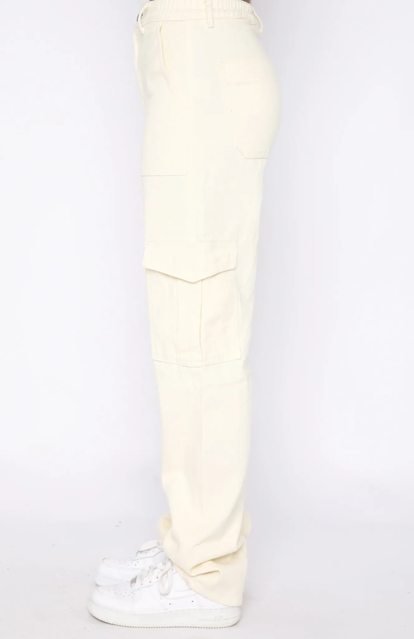 Pants | White Fox Boutique Keep On Moving Cargo Pants Cream white