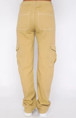 Pants | White Fox Boutique Keep On Moving Cargo Pants Sand nude