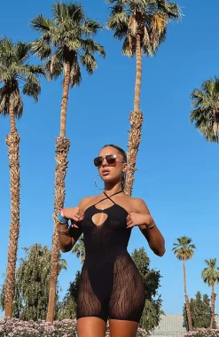 Restocked | White Fox Boutique Keep Them Guessing Romper black