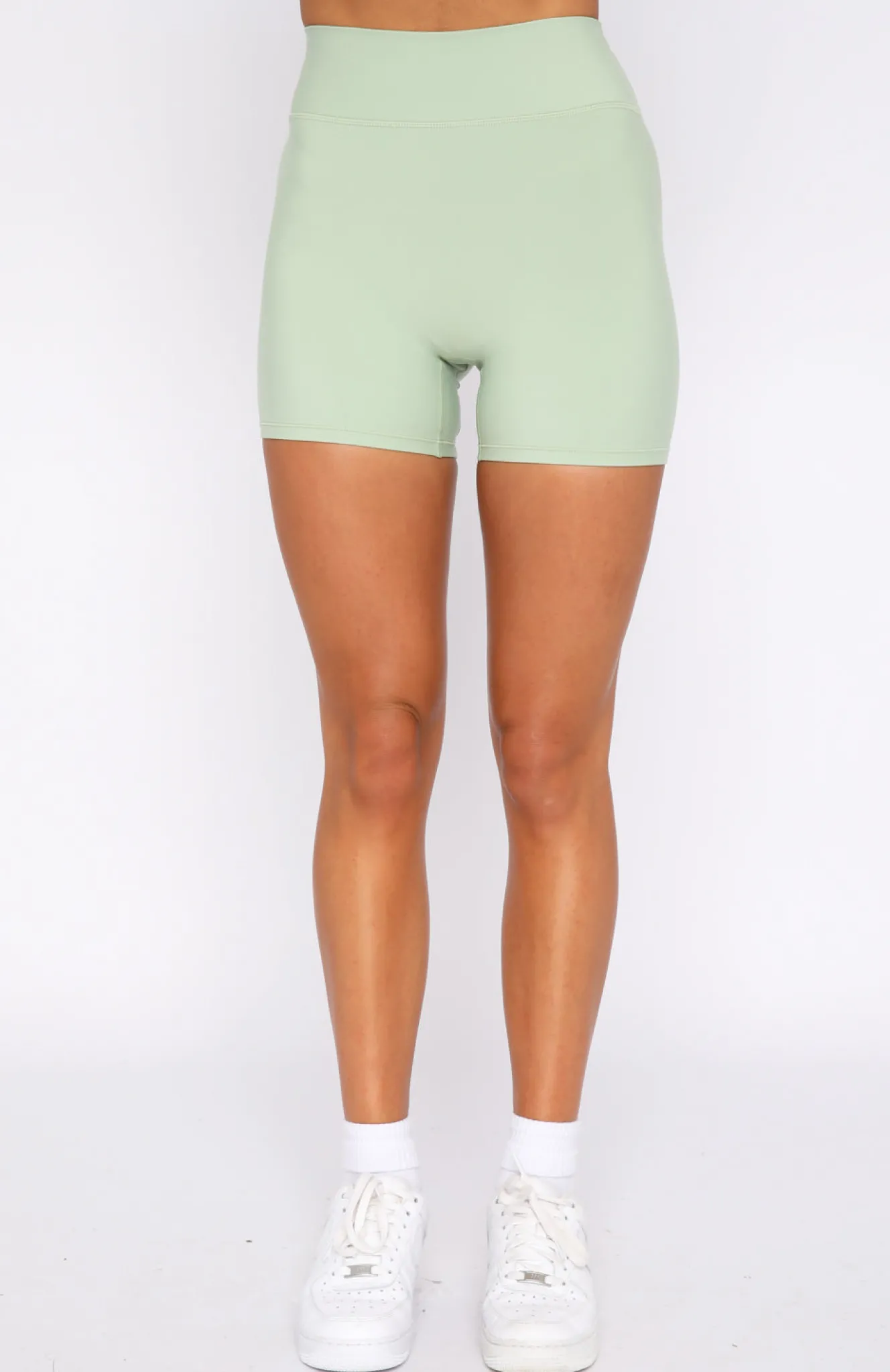 Shorts | White Fox Boutique Keep Up High Waisted Shorts Sage green