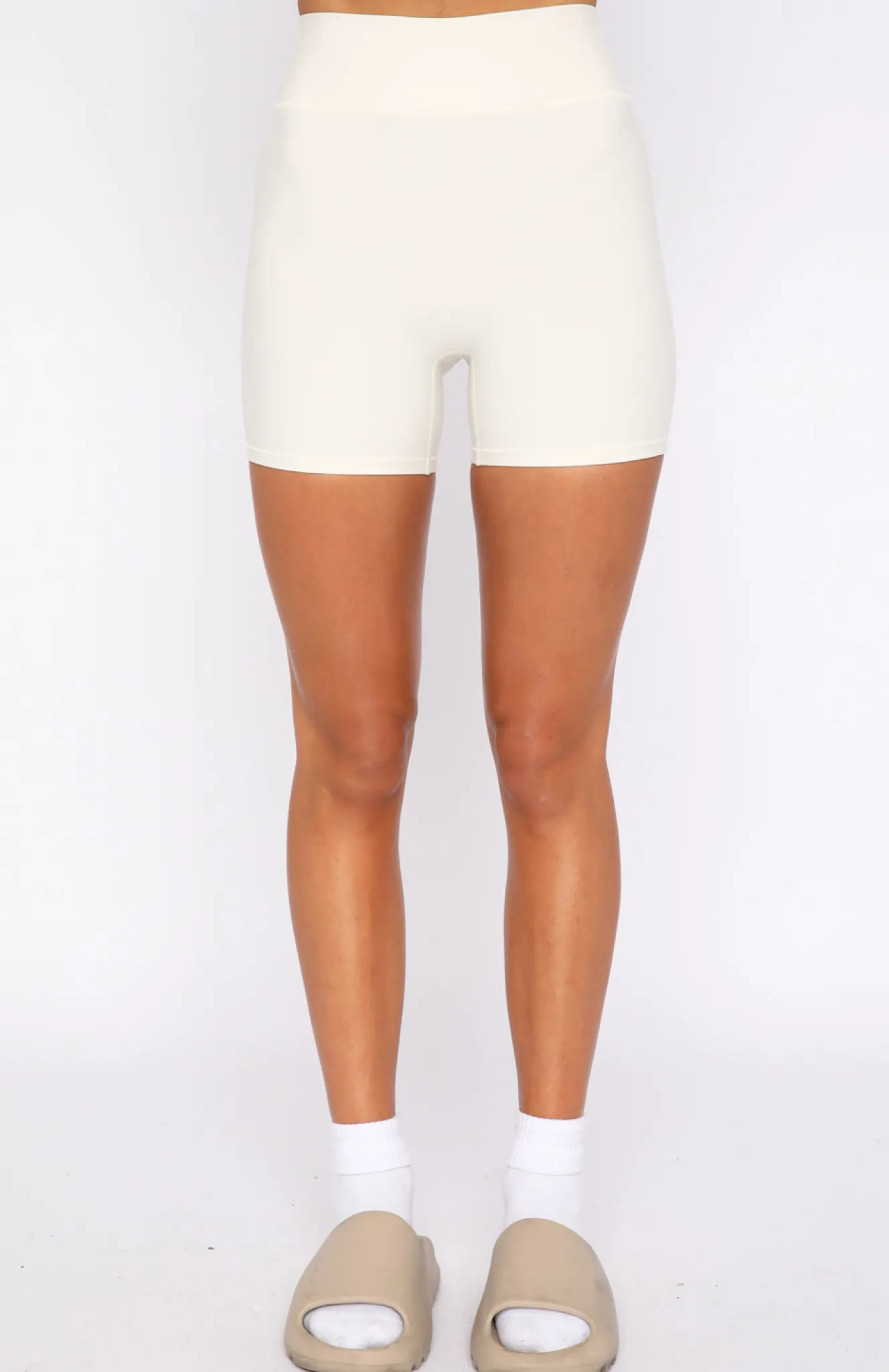 Shorts | White Fox Boutique Keep Up High Waisted Shorts Stone nude