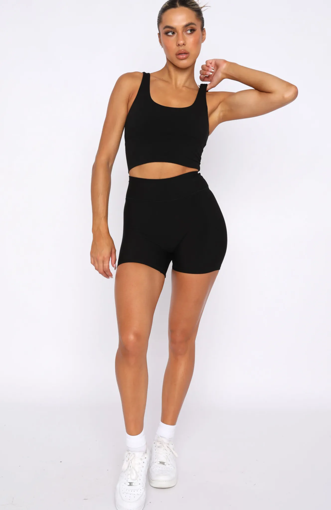 Shorts | White Fox Boutique Keep Up High Waisted Shorts black