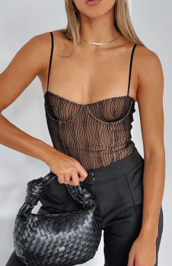 Shirts & Blouses | White Fox Boutique Keep Wishing Mesh Bodysuit black