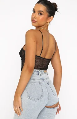 Shirts & Blouses | White Fox Boutique Keep Wishing Mesh Bodysuit black