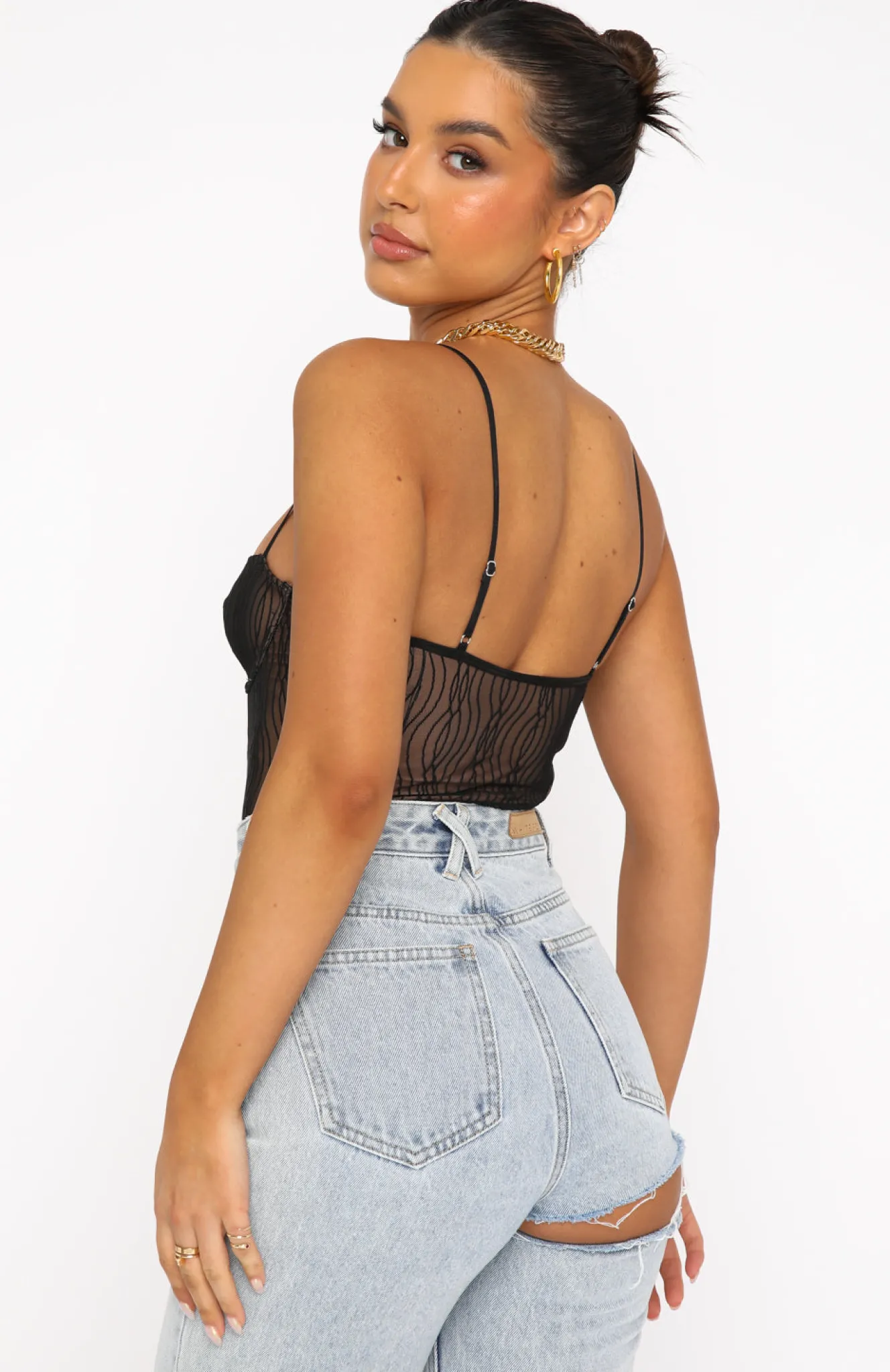Shirts & Blouses | White Fox Boutique Keep Wishing Mesh Bodysuit black