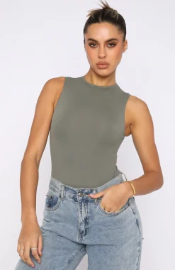 Shirts & Blouses | White Fox Boutique Keep You Around Bodysuit Khaki green