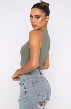 Shirts & Blouses | White Fox Boutique Keep You Around Bodysuit Khaki green