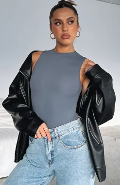 Shirts & Blouses | White Fox Boutique Keep You Around Bodysuit Slate blue