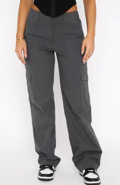 Pants | White Fox Boutique Know Your Worth Cargo Pants Charcoal grey