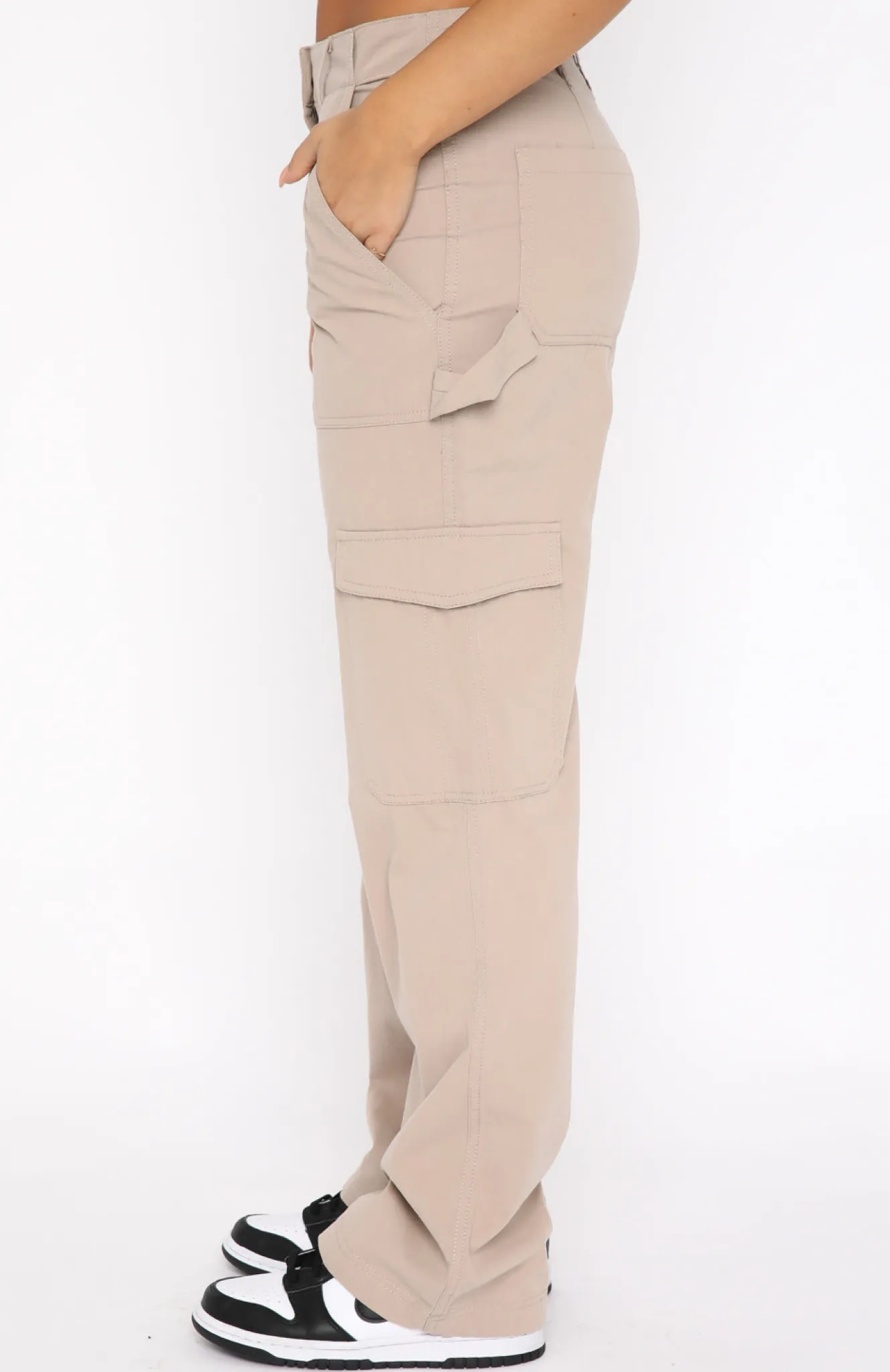 Pants | White Fox Boutique Know Your Worth Cargo Pants Beige nude