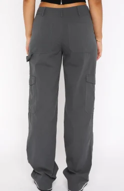 Pants | White Fox Boutique Know Your Worth Cargo Pants Charcoal grey
