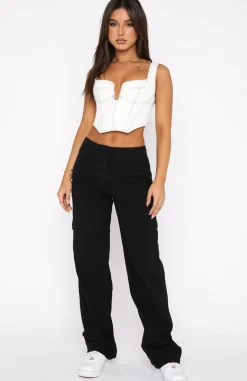 Pants | White Fox Boutique Know Your Worth Cargo Pants black
