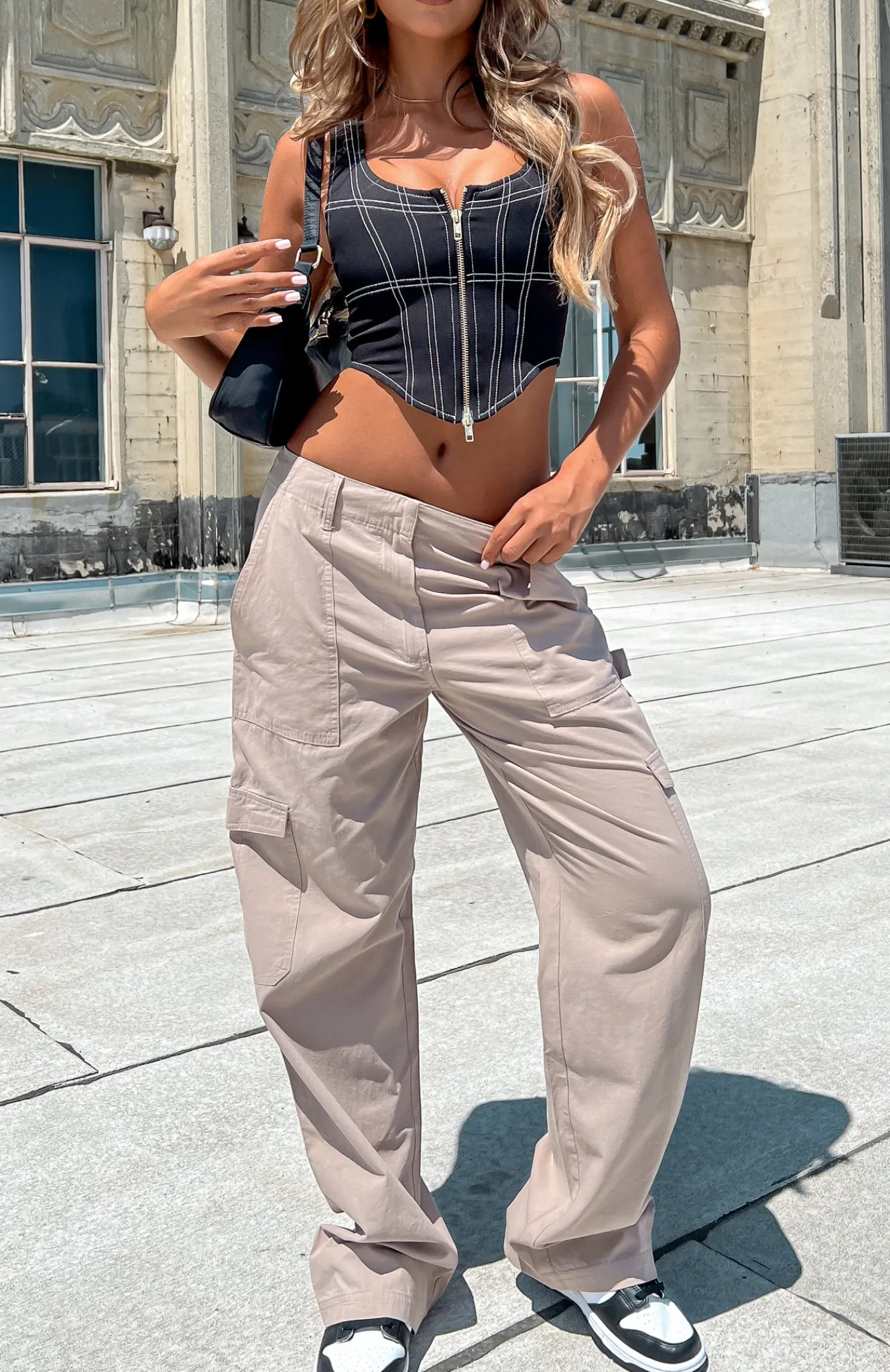 Pants | White Fox Boutique Know Your Worth Cargo Pants Beige nude