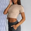 Shirts & Blouses | White Fox Boutique Last One Standing Ribbed Crop Beige nude