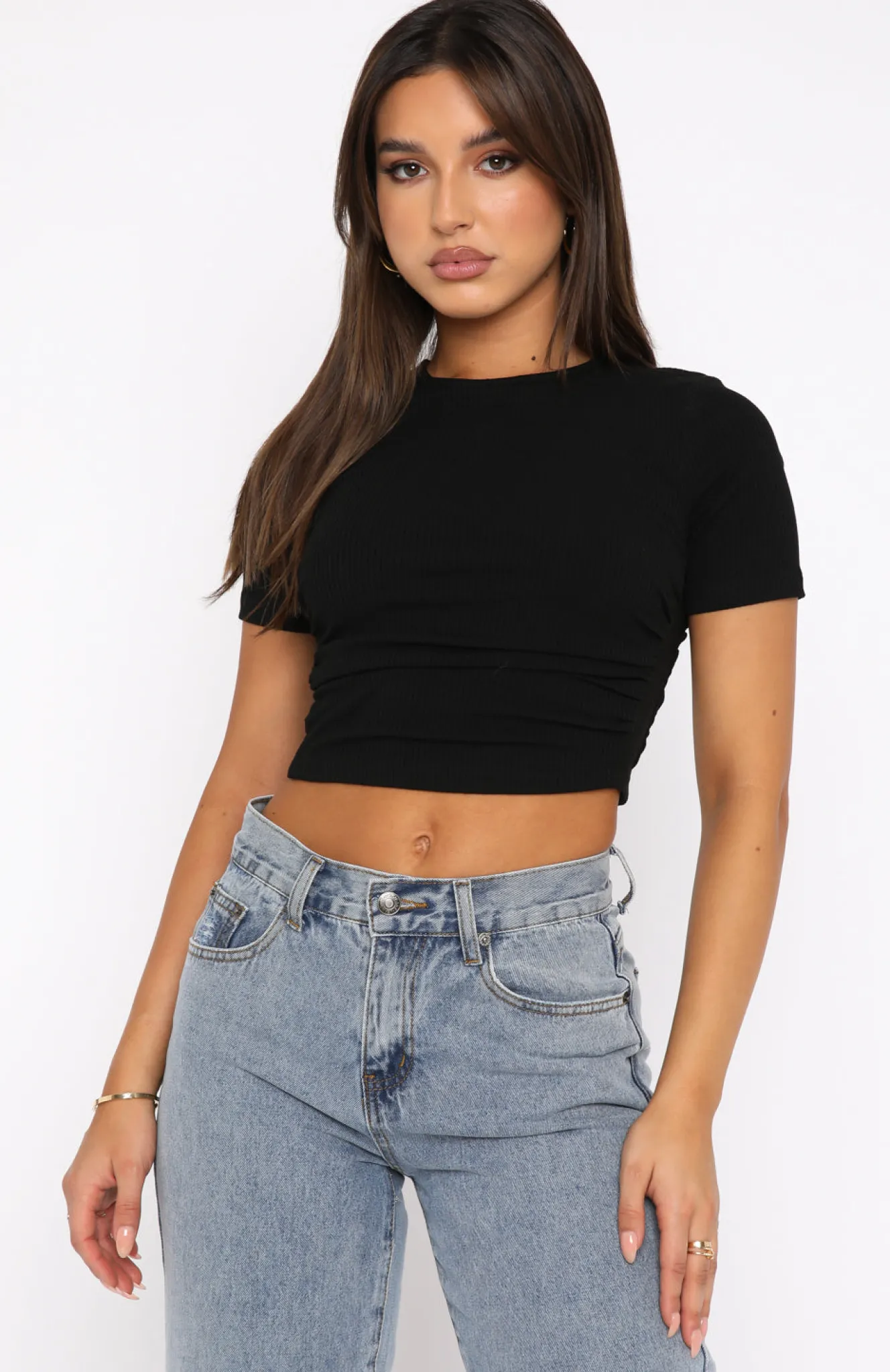 Shirts & Blouses | White Fox Boutique Last One Standing Ribbed Crop black