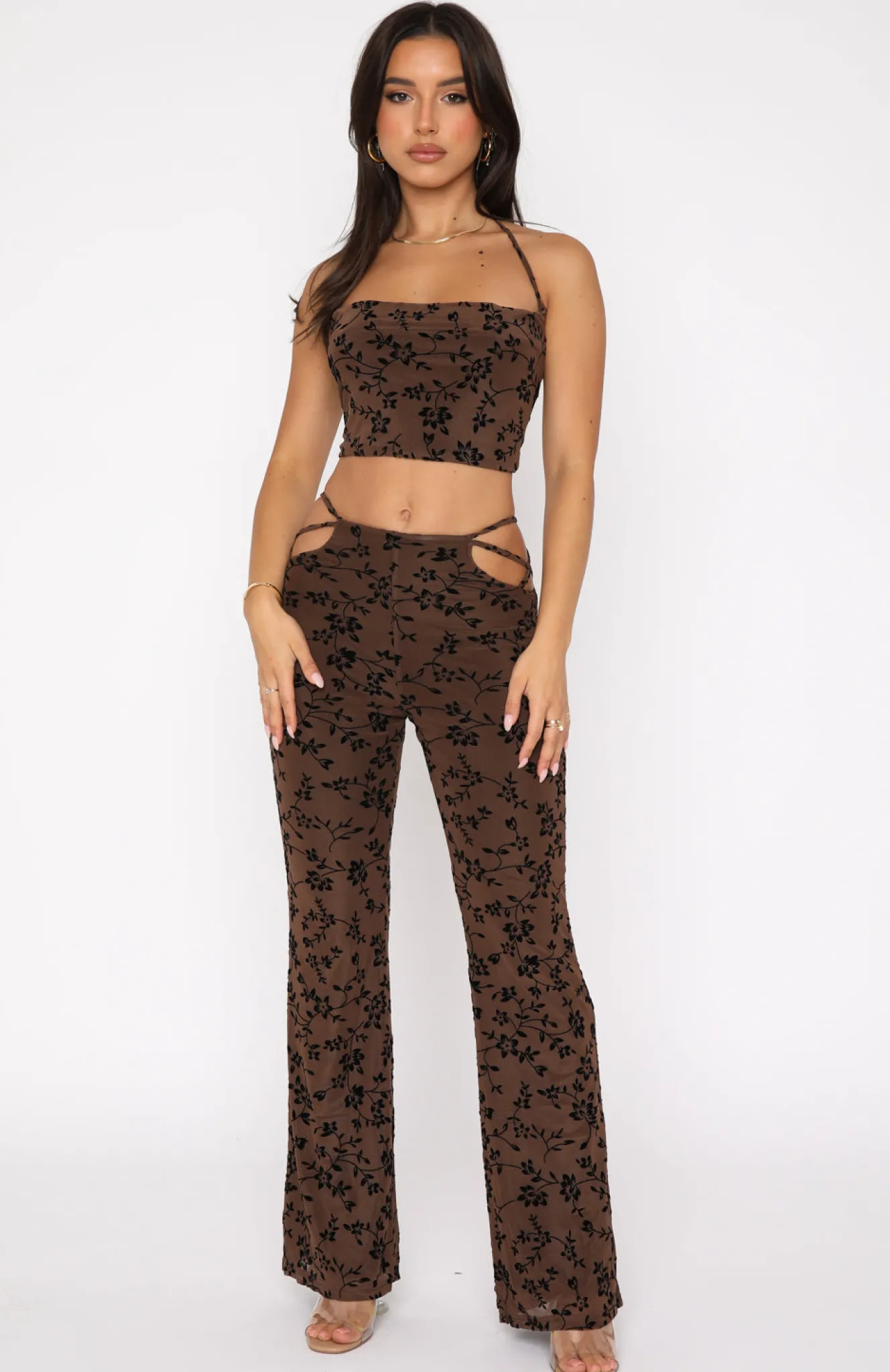 Shirts & Blouses | White Fox Boutique Late Night Thrills Crop Chocolate brown