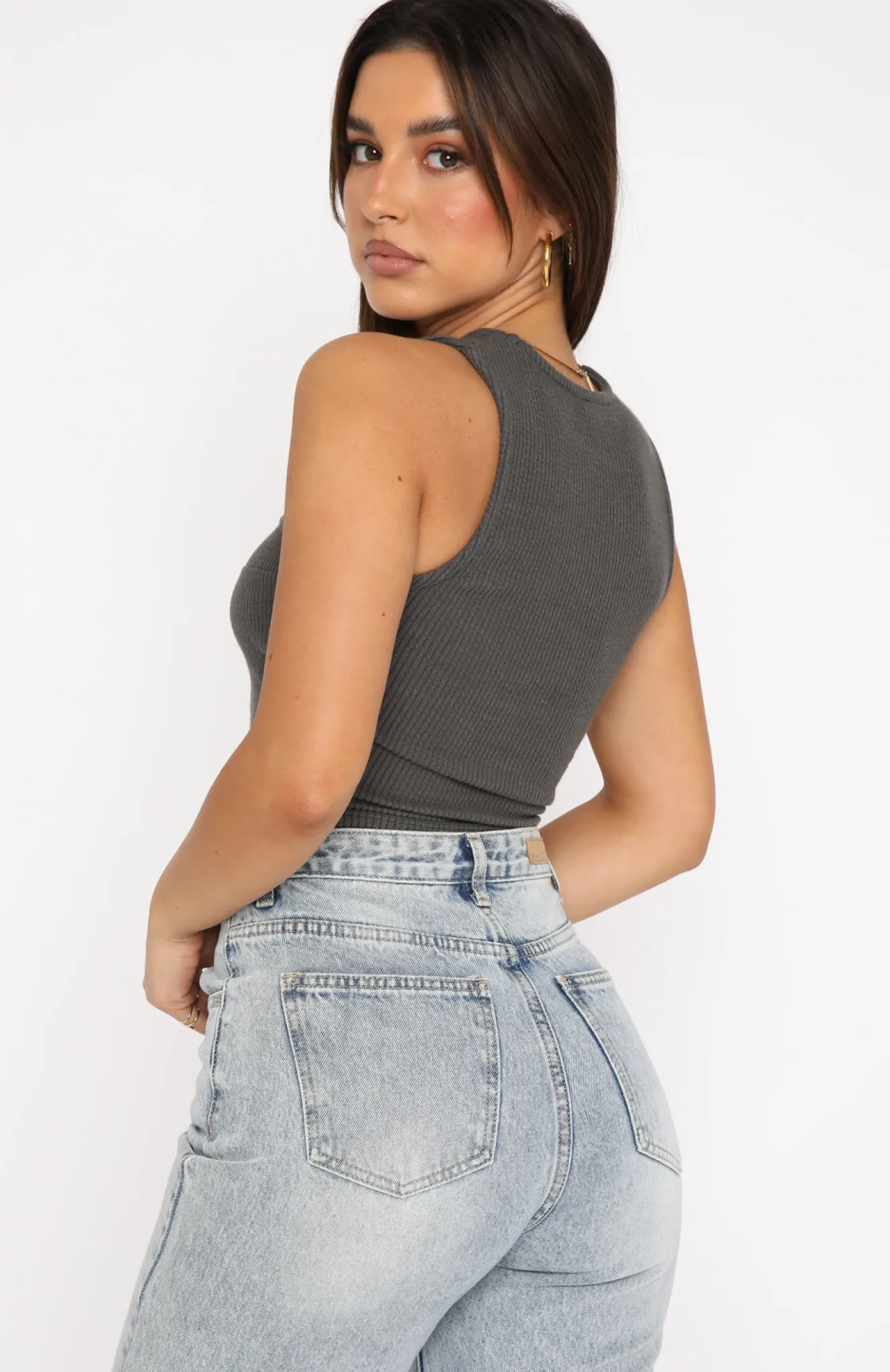 Shirts & Blouses | White Fox Boutique Learn The Ropes Crop Charcoal grey