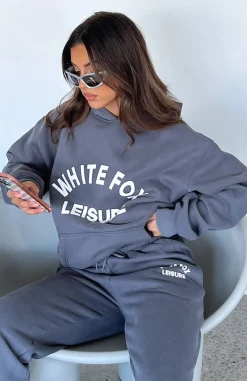 Jackets & Blazers | White Fox Boutique Leisure Club Oversized Hoodie Charcoal grey