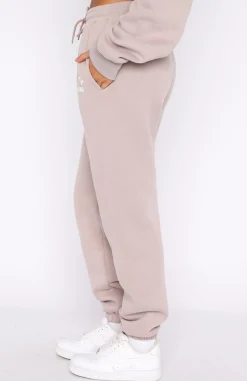 Sweatpants | White Fox Boutique Leisure Club Sweatpants Taupe brown