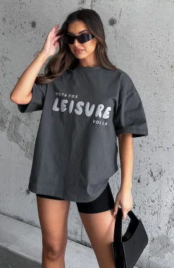 Shirts & Blouses | White Fox Boutique Leisure Series Oversized Tee Shadow grey