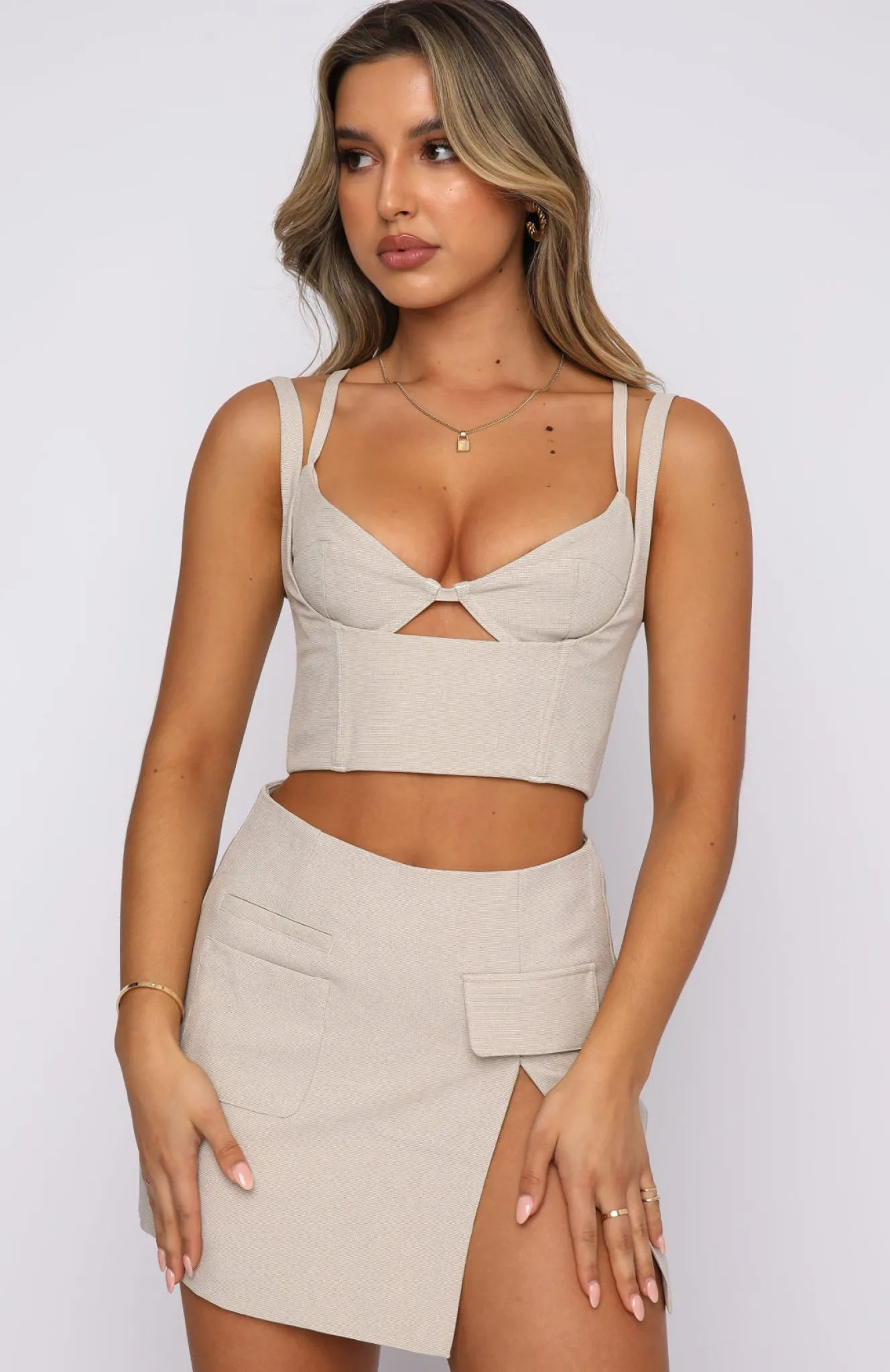 Shirts & Blouses | White Fox Boutique Let's Go Out Bustier Beige nude