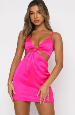 Restocked | White Fox Boutique Let's Run Away Mini Dress Hot pink
