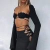Shirts & Blouses | White Fox Boutique Level Up Long Sleeve Crop black