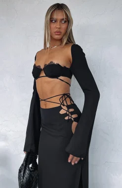 Shirts & Blouses | White Fox Boutique Level Up Long Sleeve Crop black