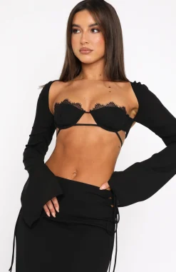 Shirts & Blouses | White Fox Boutique Level Up Long Sleeve Crop black