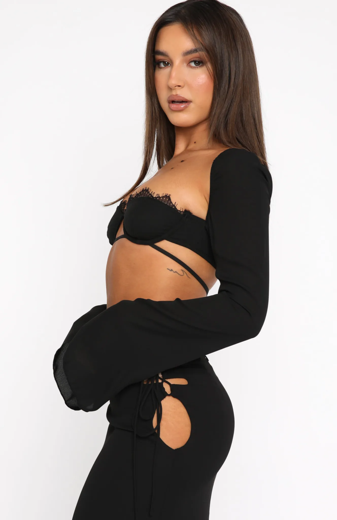 Shirts & Blouses | White Fox Boutique Level Up Long Sleeve Crop black