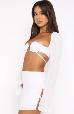 Shirts & Blouses | White Fox Boutique Level Up Long Sleeve Crop white