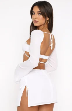 Shirts & Blouses | White Fox Boutique Level Up Long Sleeve Crop white