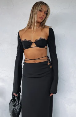 Shirts & Blouses | White Fox Boutique Level Up Long Sleeve Crop black