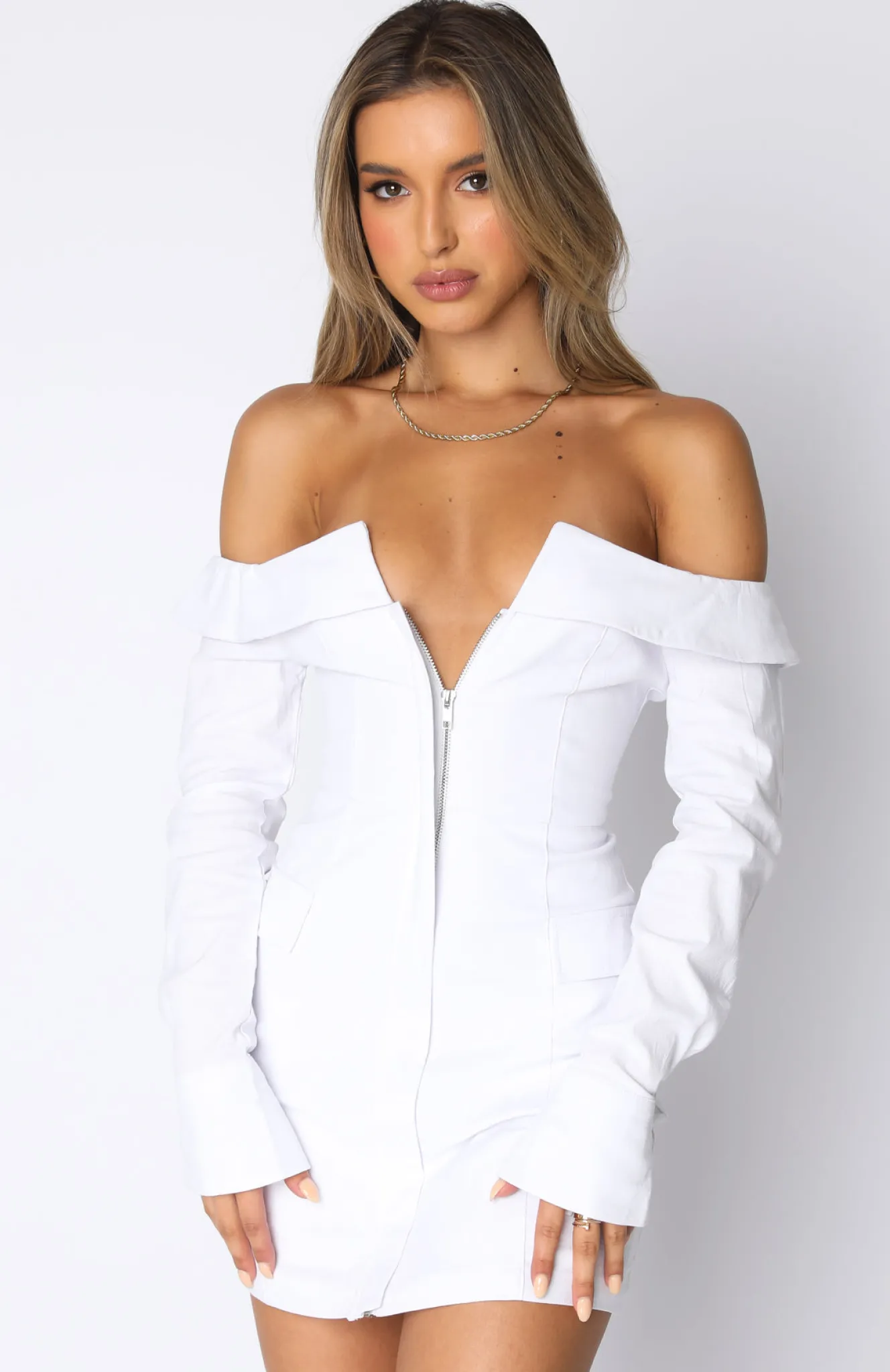 Long Sleeve Dresses | White Fox Boutique Life's A Party Mini Dress white