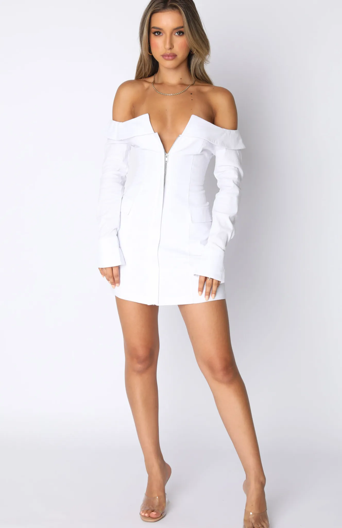 Long Sleeve Dresses | White Fox Boutique Life's A Party Mini Dress white