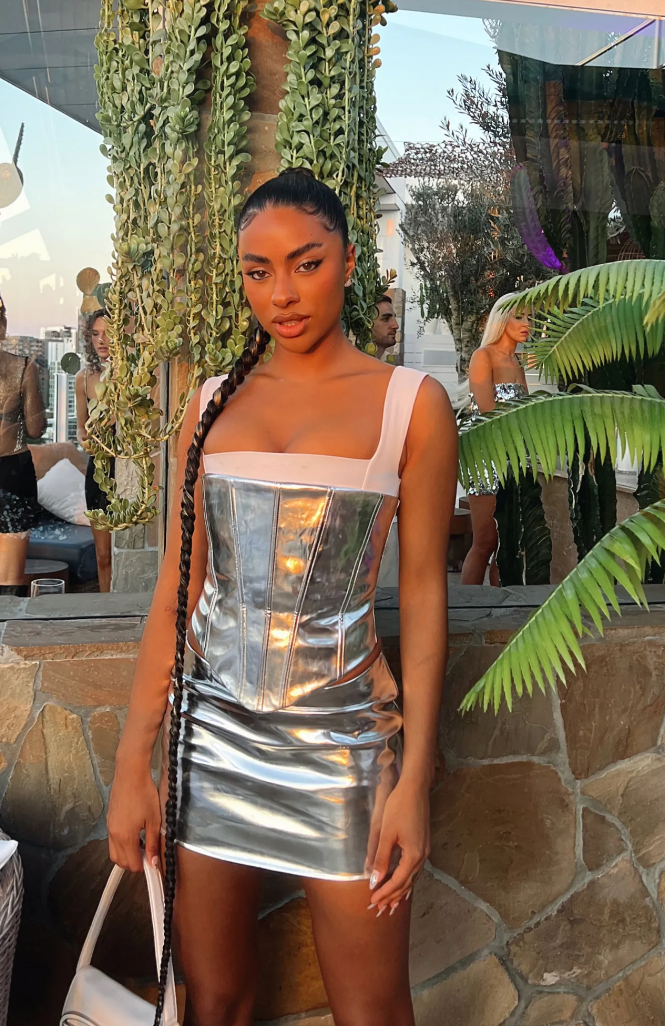 Shirts & Blouses | White Fox Boutique Light Years Strapless Bustier silver