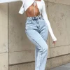 Denim | White Fox Boutique Like Duh! Boyfriend Jeans Washed Denim blue