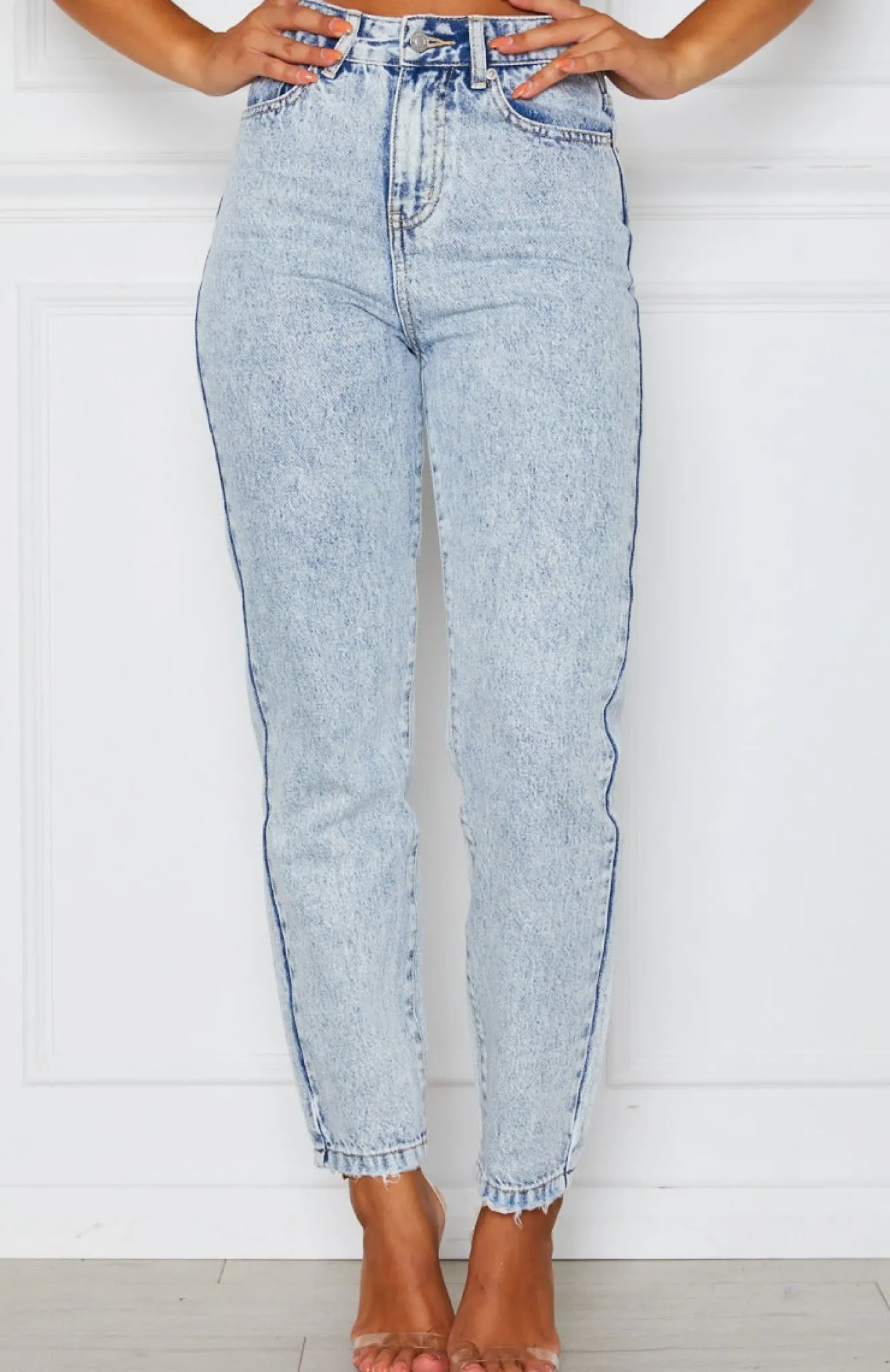Denim | White Fox Boutique Like Duh! Boyfriend Jeans Washed Denim blue