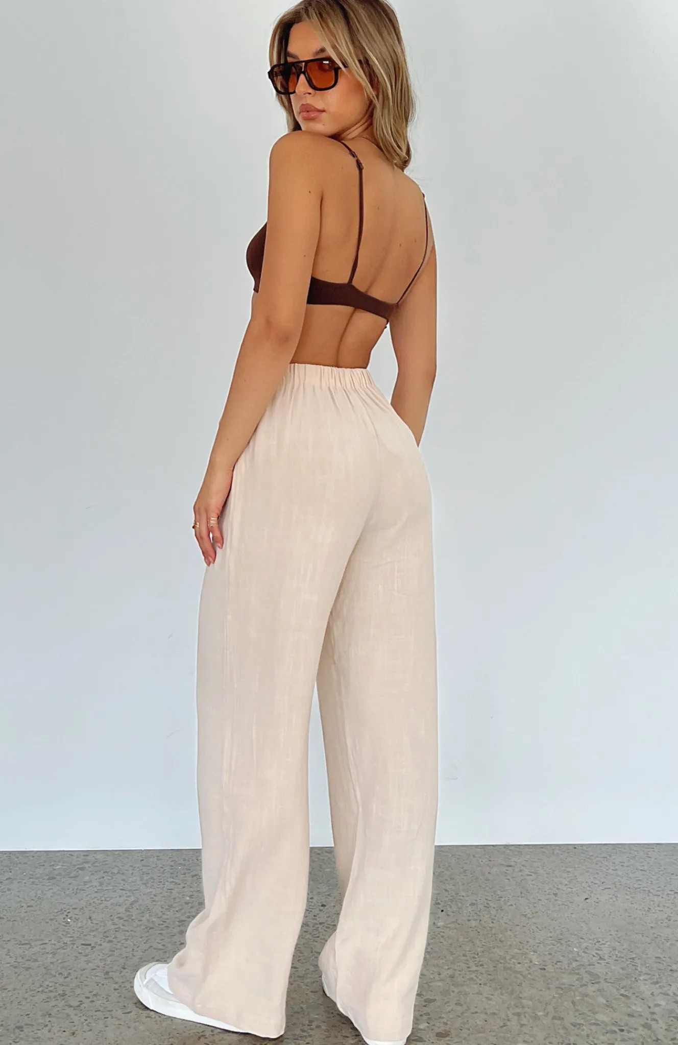 Pants | White Fox Boutique Live It Up Linen Pants Beige nude