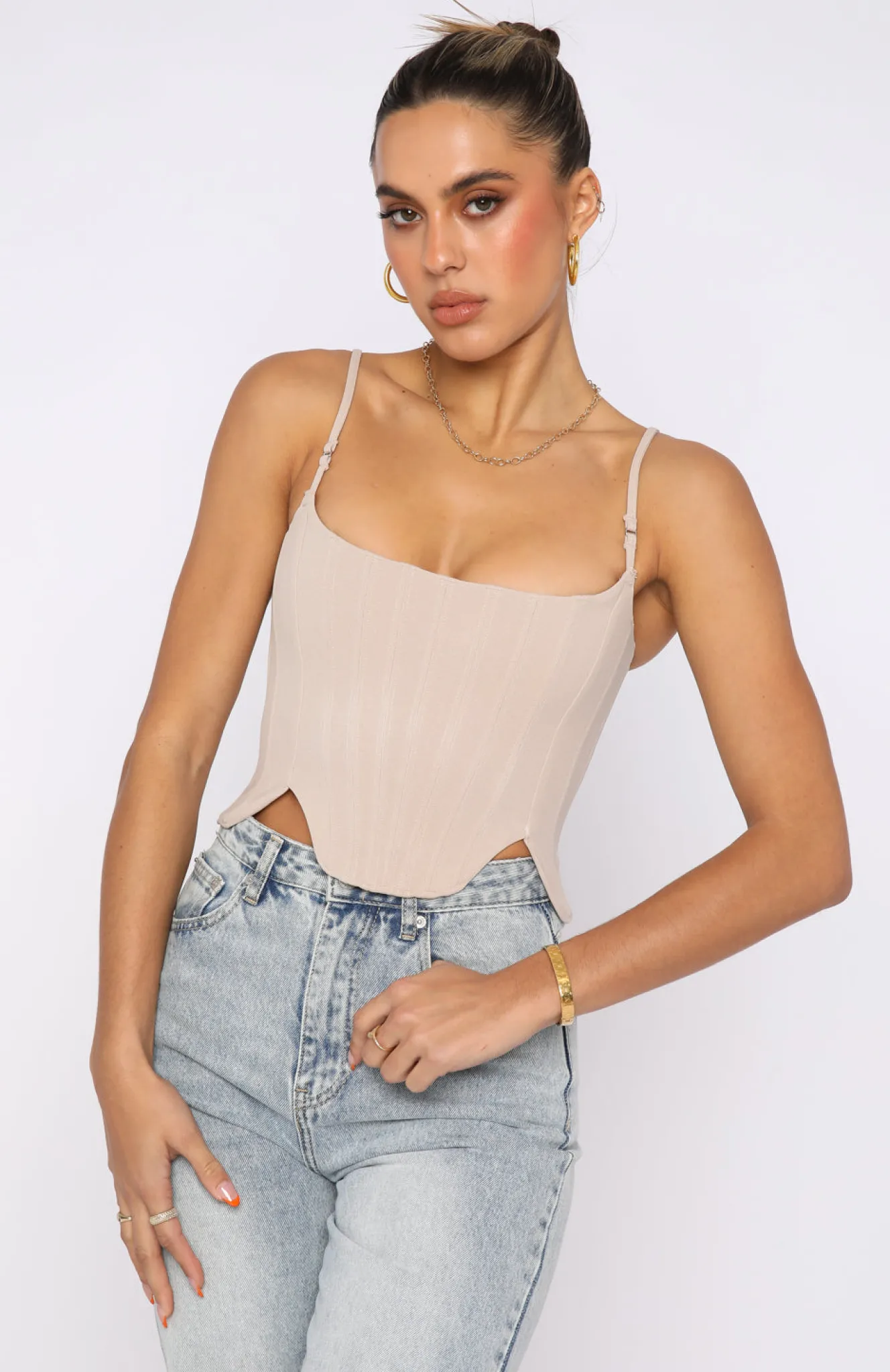 Shirts & Blouses | White Fox Boutique Living Large Bustier Beige nude