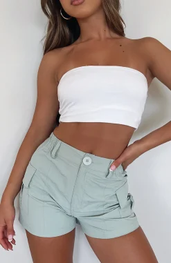 Shorts | White Fox Boutique Living On The Edge Cargo Shorts Sage green